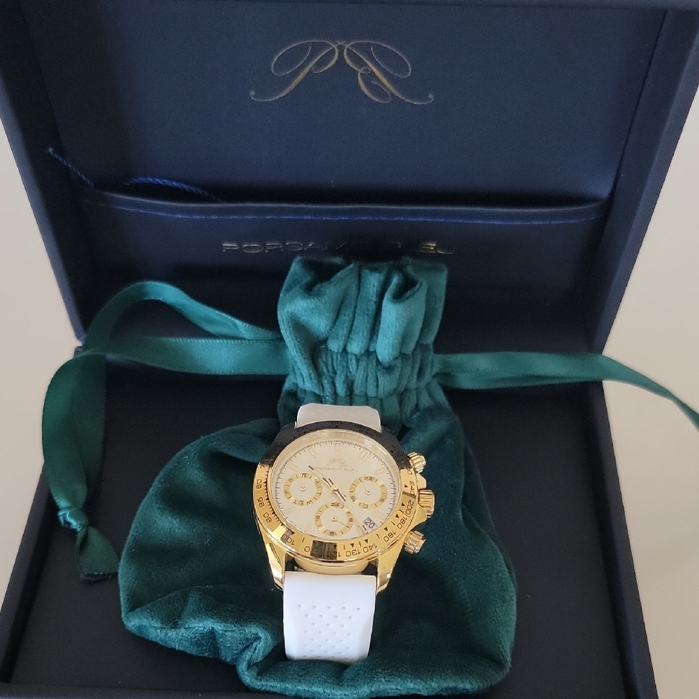 BRAND NEW PORSAMO BLEU Women's Alexis Chronograph Sport Silicone Watch, 37mm